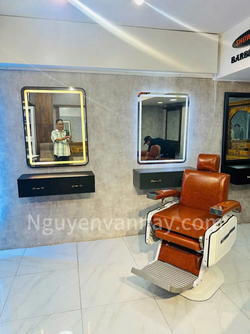 Ghế Cắt Tóc Barber Nệm Da Dày